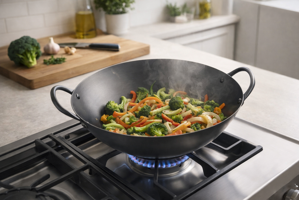 Carbon Steel Guangdong Wok 33 cm