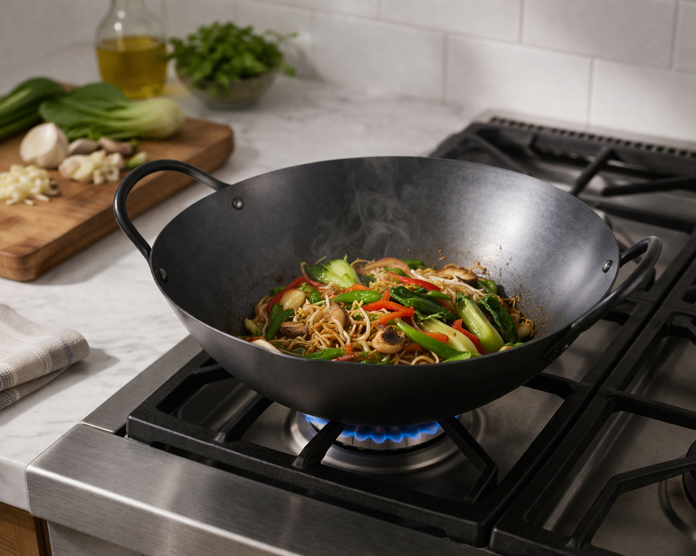 Carbon Steel Guangdong Wok 33 cm